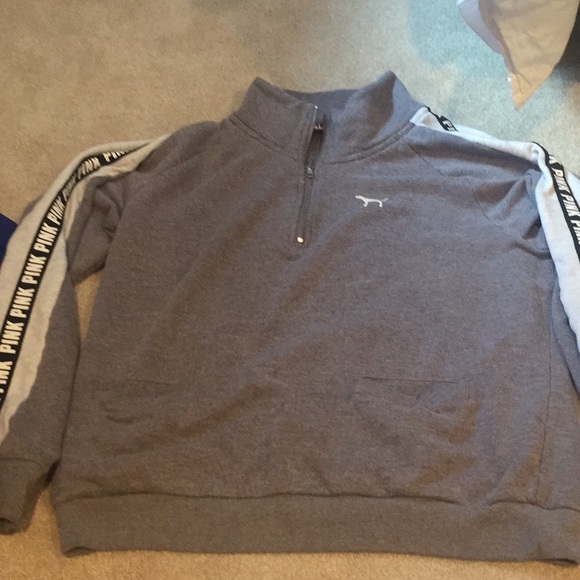 PINK gray half zip - Picture 1 of 4